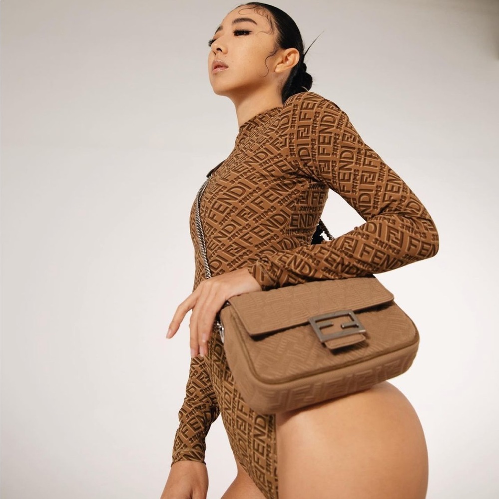 Fendi x Skims Mock Neck Long Sleeve Bodysuit - Picture 2 of 16